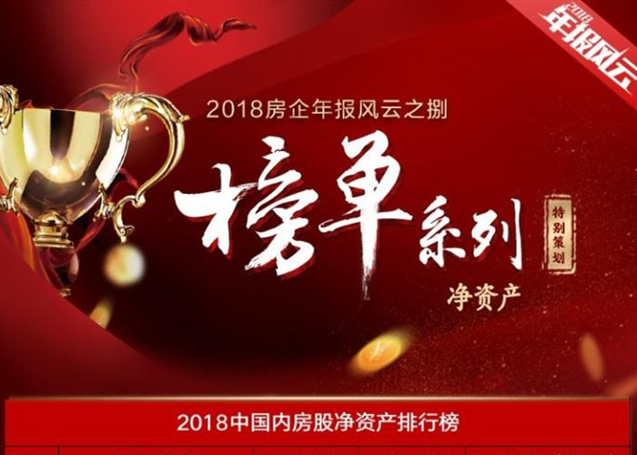 2018中国内房股净资产排行50强