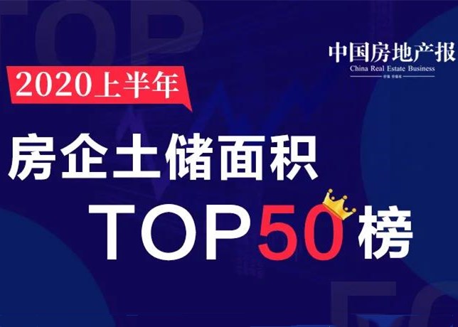 独家榜单丨TOP50房企2020上半年土储榜出炉：过亿平方米有4家